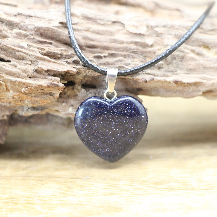 N21#Natural Heart Shape Pendant Crystal Amethysts Healing Gemstone Necklace