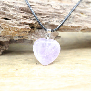 N21#Natural Heart Shape Pendant Crystal Amethysts Healing Gemstone Necklace