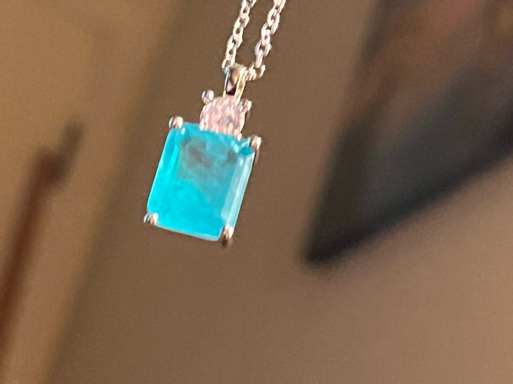 N26#NEW 925 Sterling Silver 9*10MM  Gemstone Pendant Necklaces