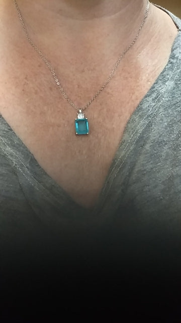 N26#NEW 925 Sterling Silver 9*10MM  Gemstone Pendant Necklaces