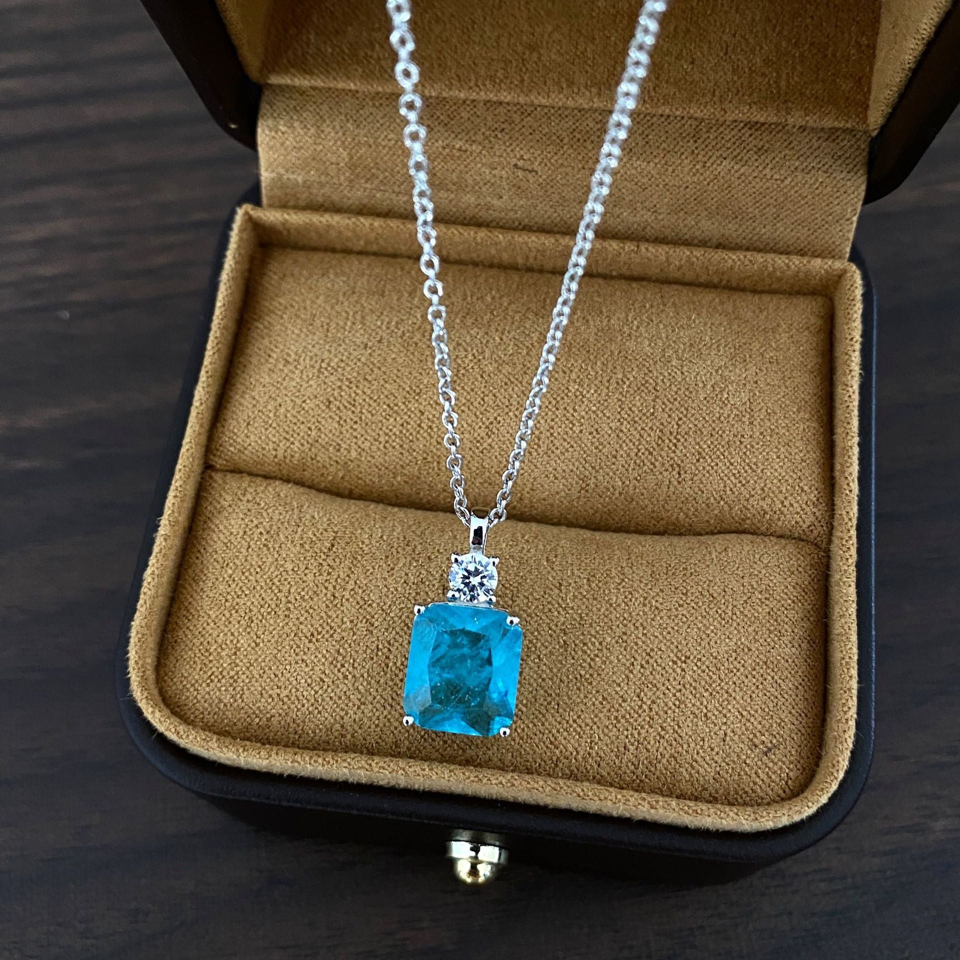 N26#NEW 925 Sterling Silver 9*10MM  Gemstone Pendant Necklaces