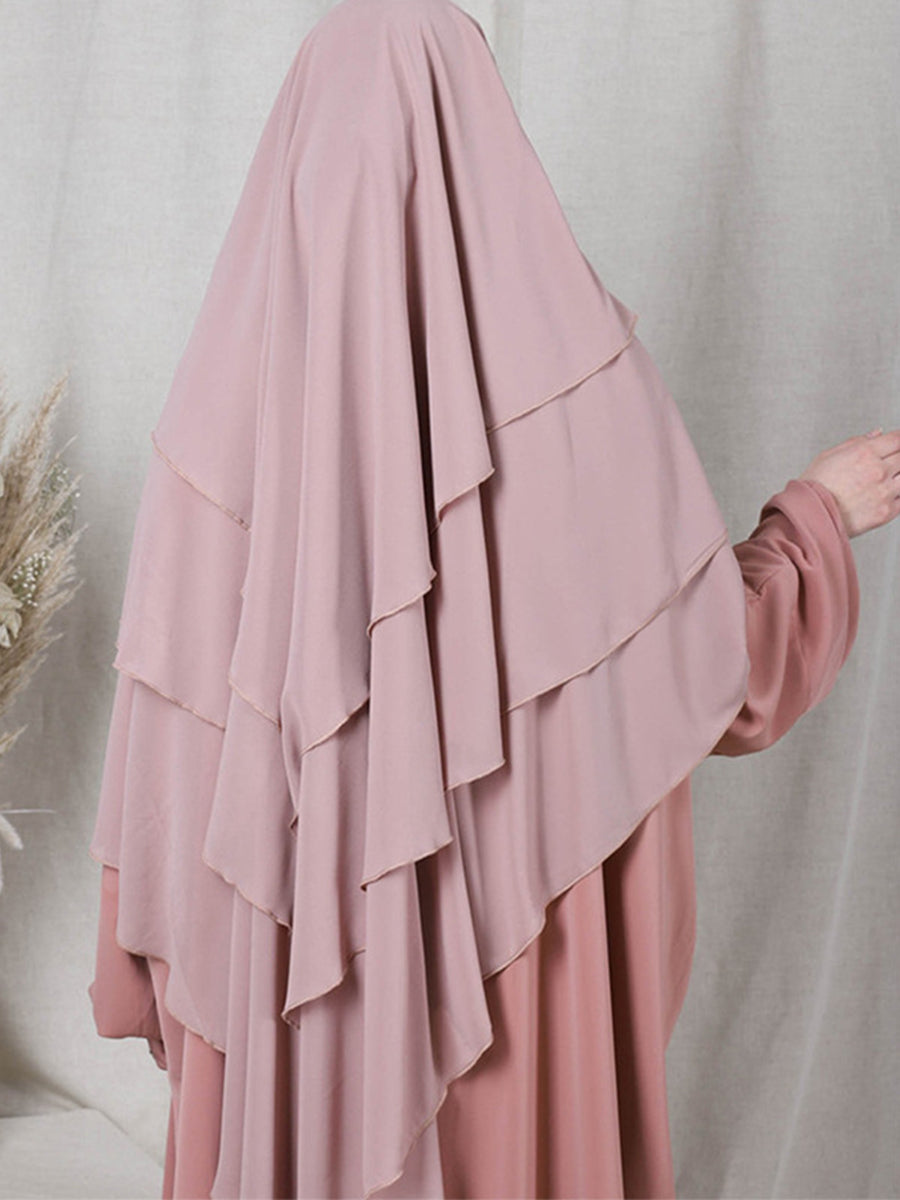 295#New Hijab Cap Muslim Abayas For Women Islamic 3 Layers Shawls