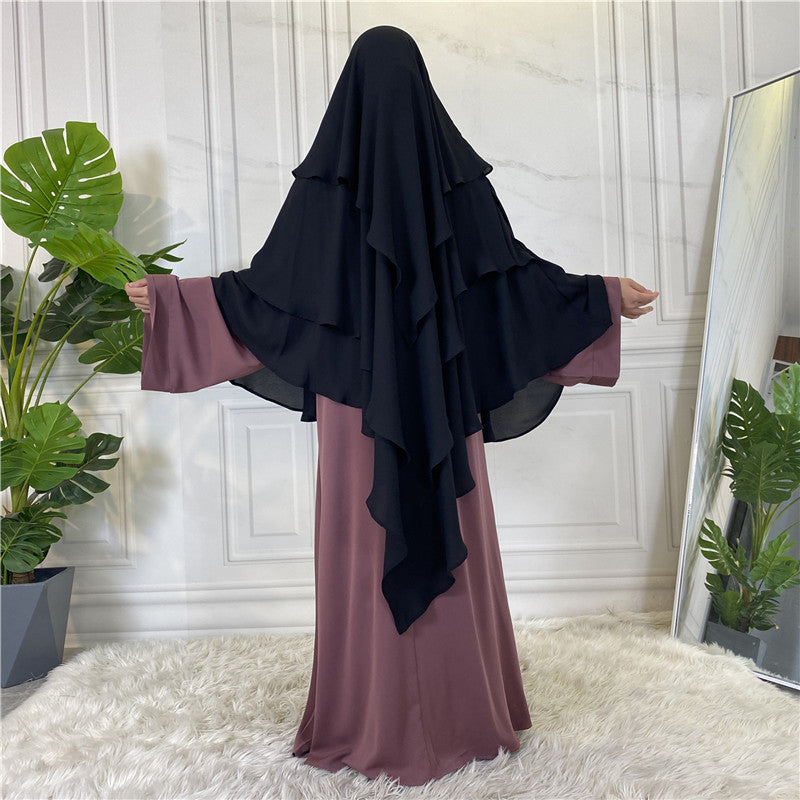 295#New Hijab Cap Muslim Abayas For Women Islamic 3 Layers Shawls