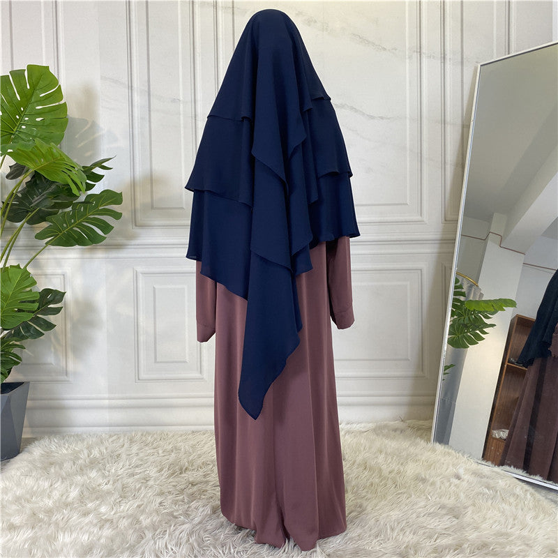 295#New Hijab Cap Muslim Abayas For Women Islamic 3 Layers Shawls