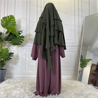 295#New Hijab Cap Muslim Abayas For Women Islamic 3 Layers Shawls