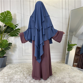 295#New Hijab Cap Muslim Abayas For Women Islamic 3 Layers Shawls