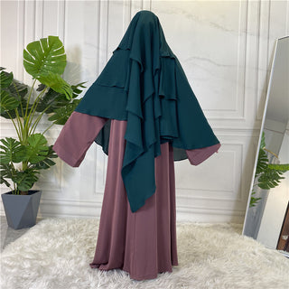 295#New Hijab Cap Muslim Abayas For Women Islamic 3 Layers Shawls