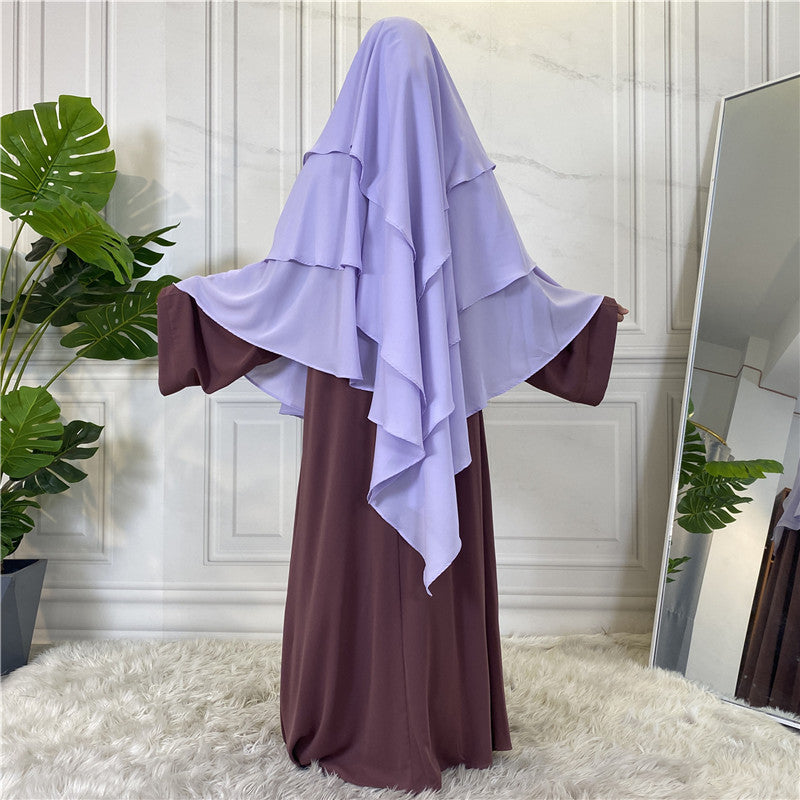 295#New Hijab Cap Muslim Abayas For Women Islamic 3 Layers Shawls
