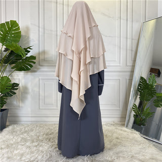 295#New Hijab Cap Muslim Abayas For Women Islamic 3 Layers Shawls