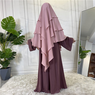 295#New Hijab Cap Muslim Abayas For Women Islamic 3 Layers Shawls