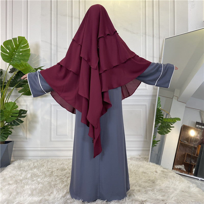 295#New Hijab Cap Muslim Abayas For Women Islamic 3 Layers Shawls