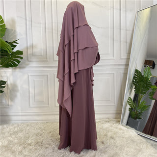 295#New Hijab Cap Muslim Abayas For Women Islamic 3 Layers Shawls