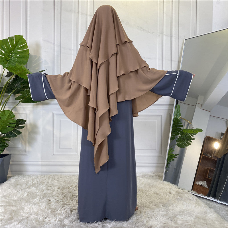 295#New Hijab Cap Muslim Abayas For Women Islamic 3 Layers Shawls