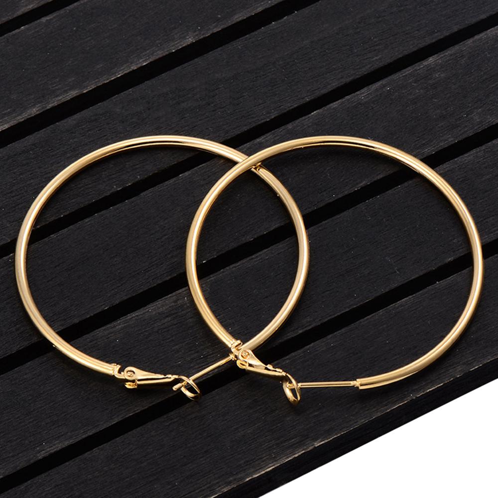 E27#Big Smooth Circle Hoop Earrings  for Women Jewelry