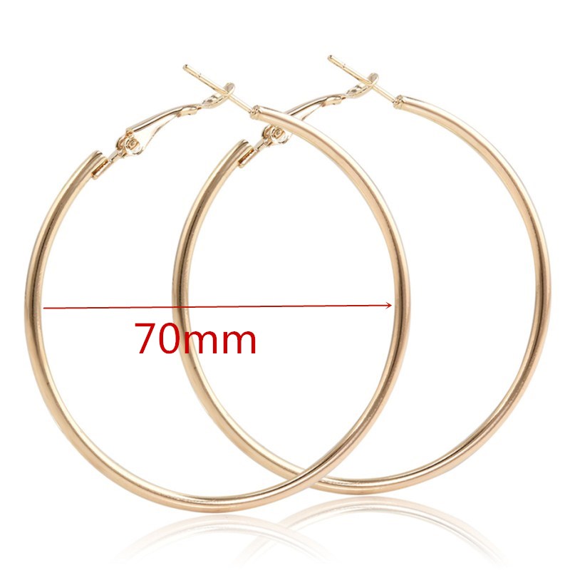 E27#Big Smooth Circle Hoop Earrings  for Women Jewelry