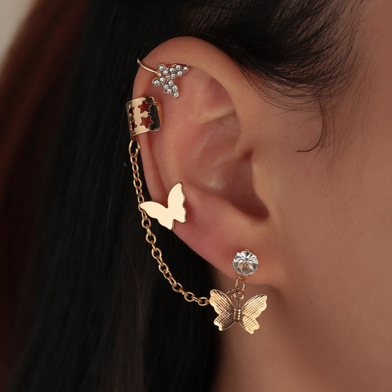 E34#Butterfly Stud Earrings Fashion Chic Earring
