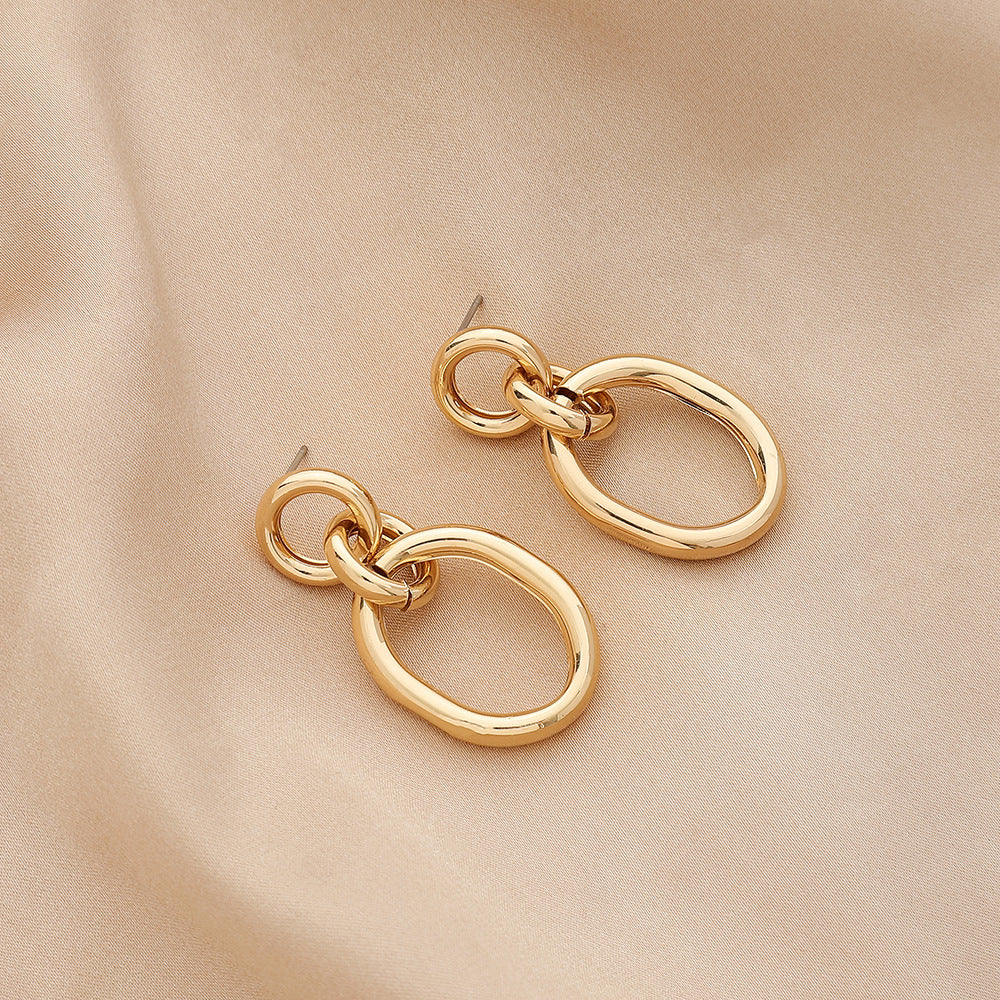 E36#Stainless Steel Unusual Chain Earrings Fashion