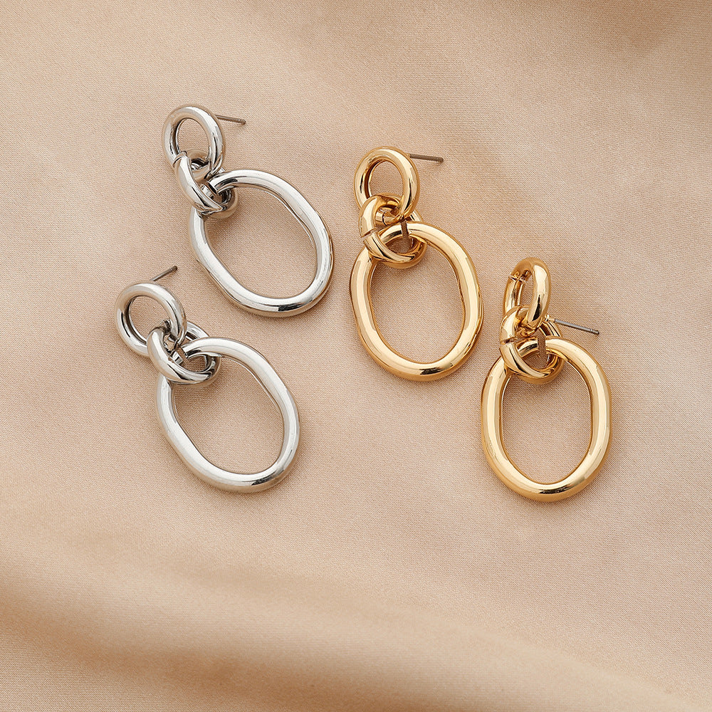 E36#Stainless Steel Unusual Chain Earrings Fashion
