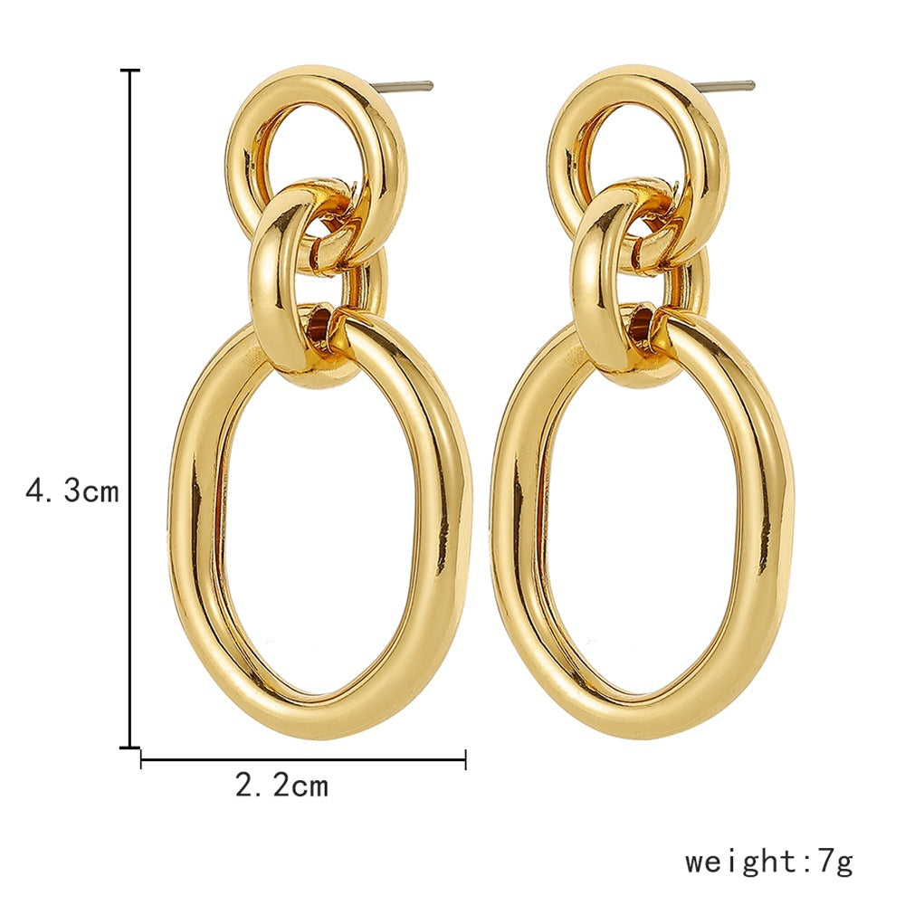 E36#Stainless Steel Unusual Chain Earrings Fashion