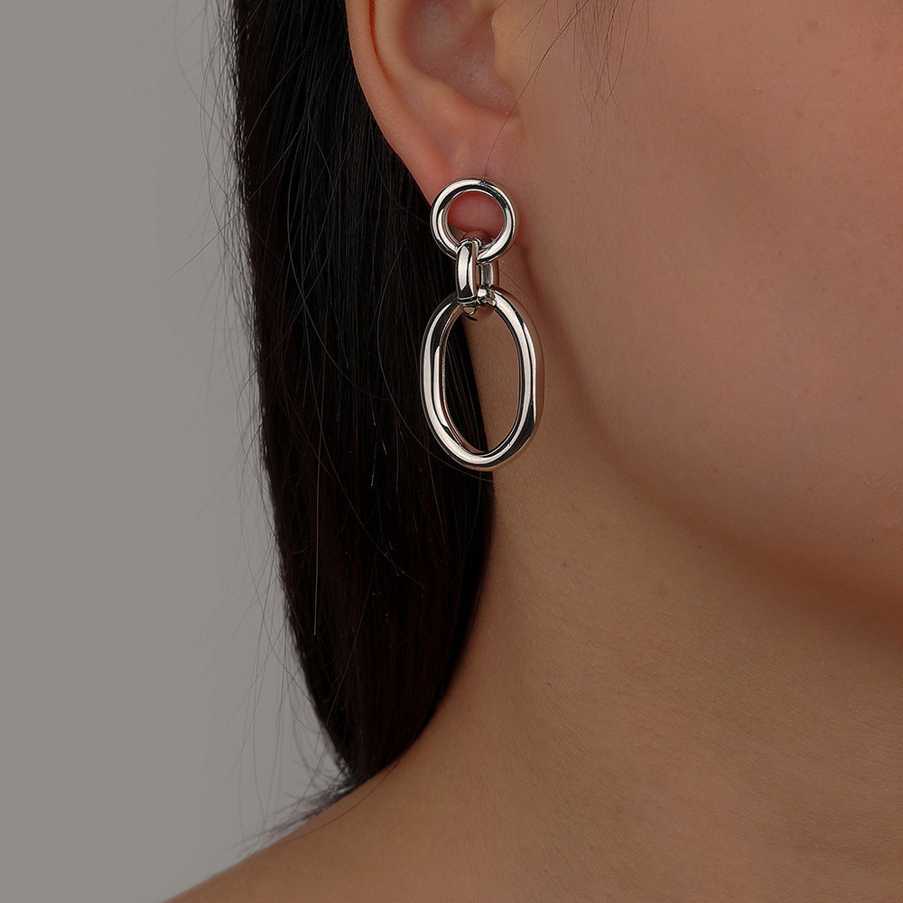 E36#Stainless Steel Unusual Chain Earrings Fashion