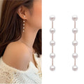 E37#Trend Simulation Pearl Long Earrings Female