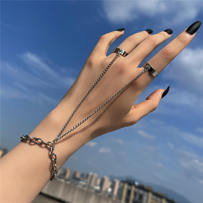 B36# Geometric Gold Color Chain Wrist Bracelet for Women