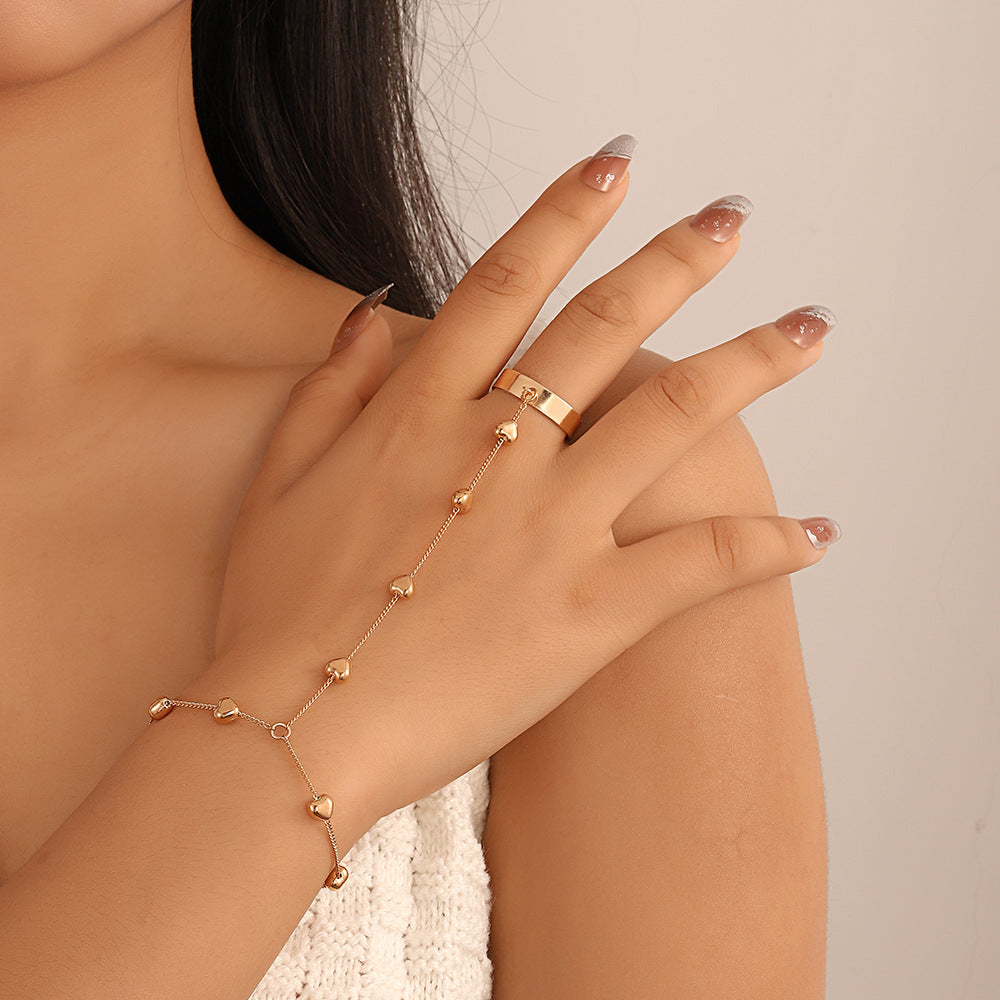 B36# Geometric Gold Color Chain Wrist Bracelet for Women