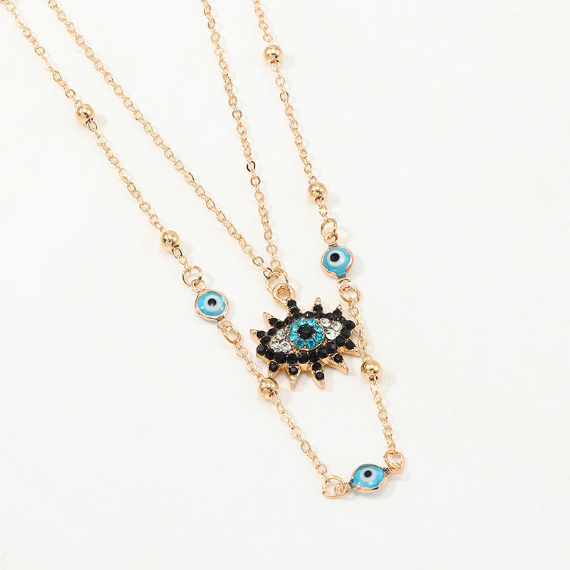 N35#Vintage Fashion Evil Eye Necklace Pendant  Long Necklace