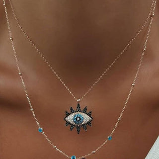 N35#Vintage Fashion Evil Eye Necklace Pendant  Long Necklace
