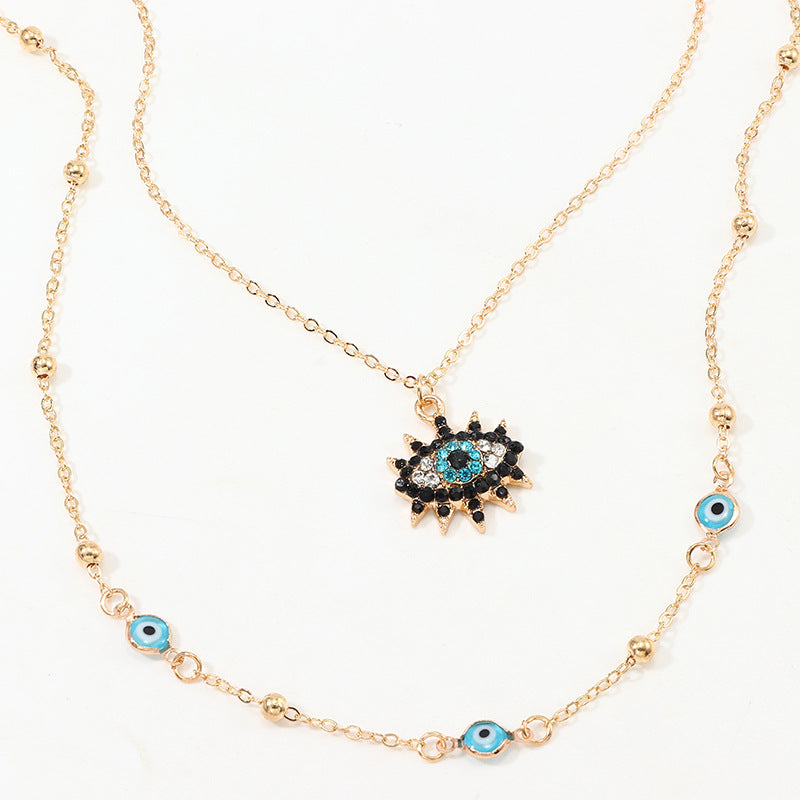 N35#Vintage Fashion Evil Eye Necklace Pendant  Long Necklace