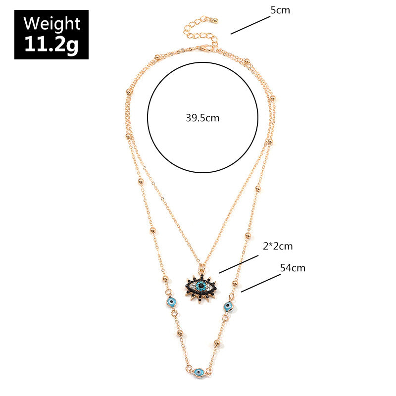 N35#Vintage Fashion Evil Eye Necklace Pendant  Long Necklace
