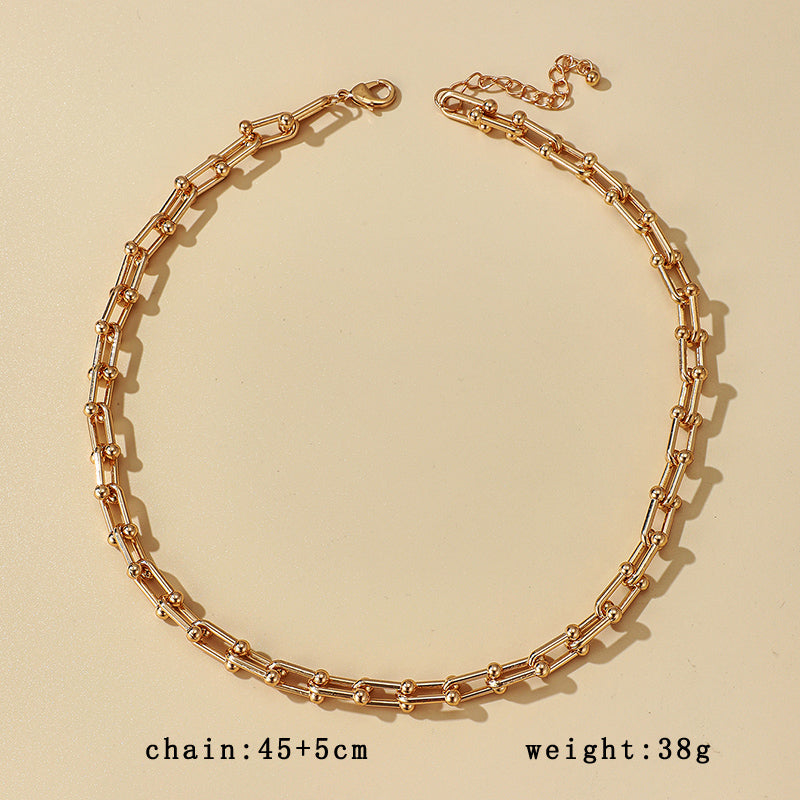 N36#Metal Thick Clavicle Chain Choker Necklace for Women