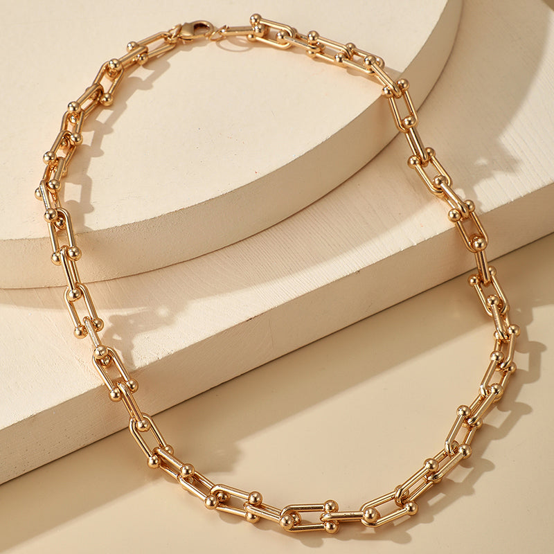N36#Metal Thick Clavicle Chain Choker Necklace for Women