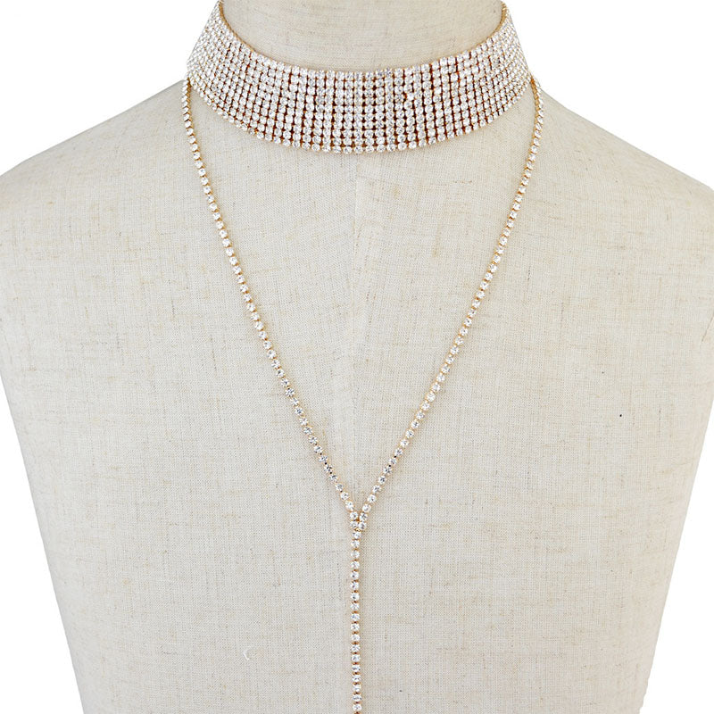 N38#NEW Selling Rhinestone Choker Crystal Gem Luxury Chokers