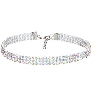 N40#Hip Hop Choker Inlay Rhinestone Element Necklace