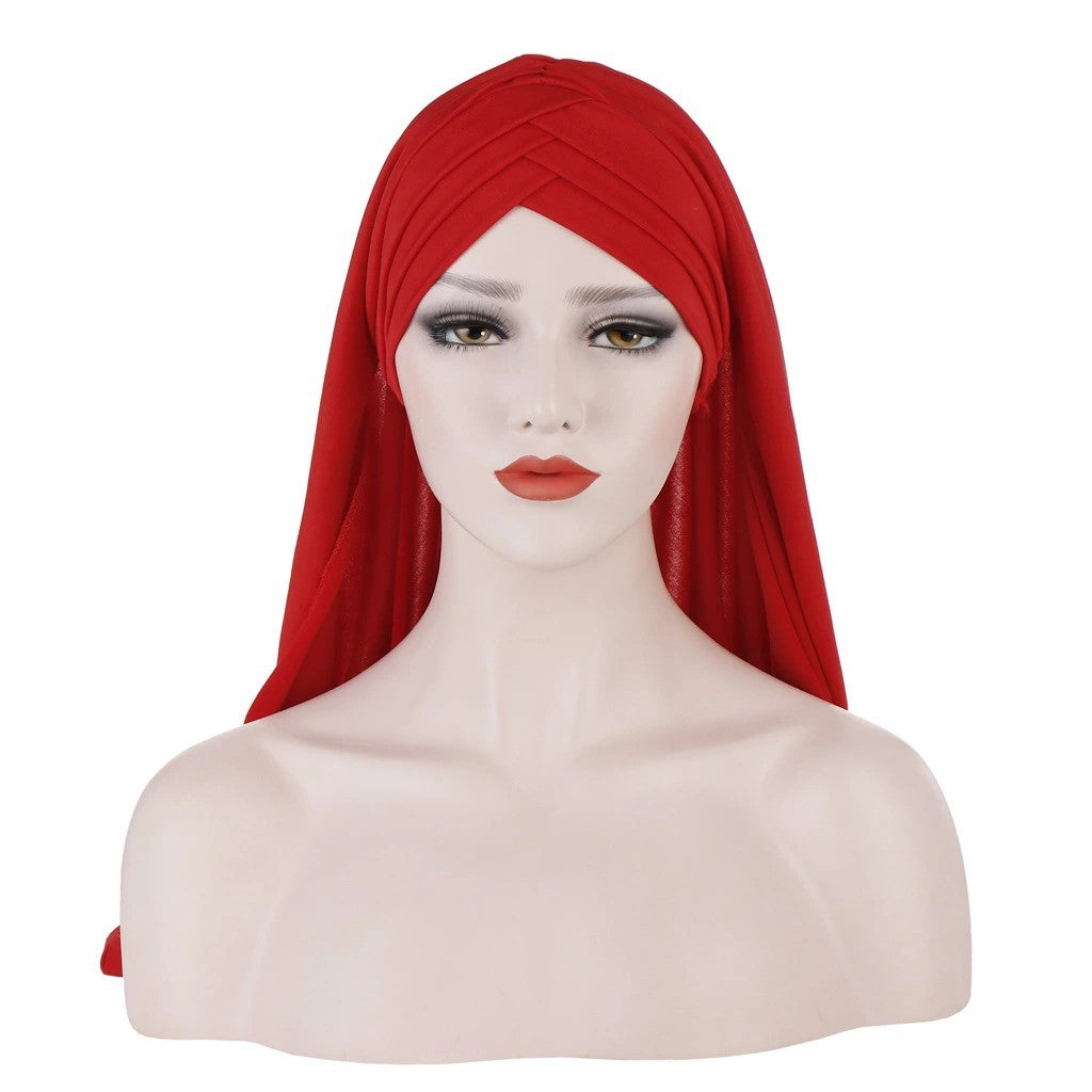 G4#Cotton Milk Fiber Women Head wrap Jersey Turban Headscarf Headband