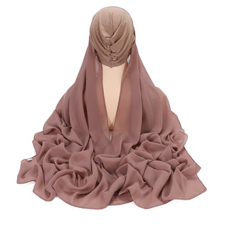 G2#Instant Hijab Chiffon Shawl  Inner  Headwrap Muslim