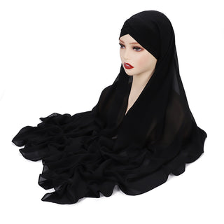 G2#Instant Hijab Chiffon Shawl  Inner  Headwrap Muslim