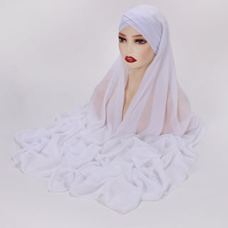 G2#Instant Hijab Chiffon Shawl  Inner  Headwrap Muslim