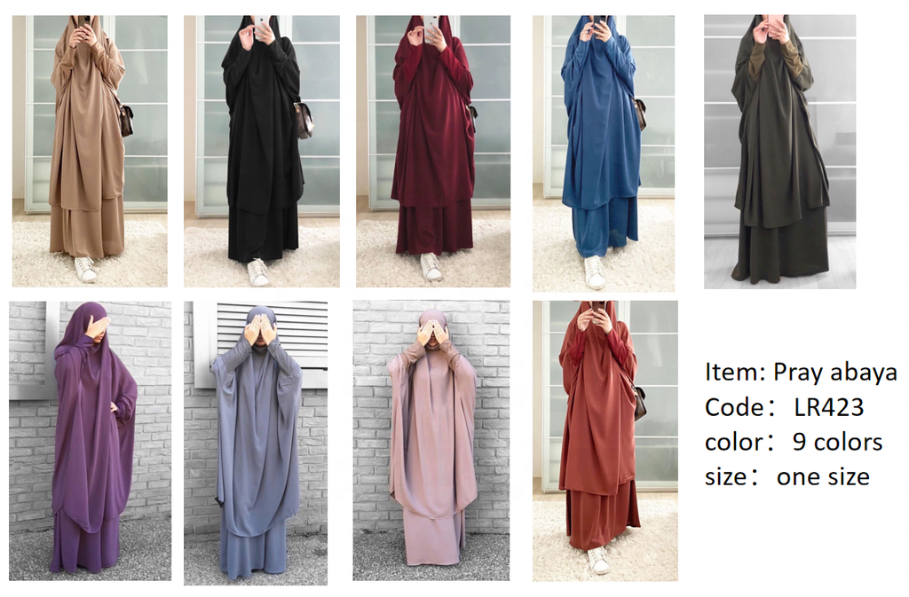 1423#Ramadan Abaya suit  Islamic clothing Dubai abaya with hijab