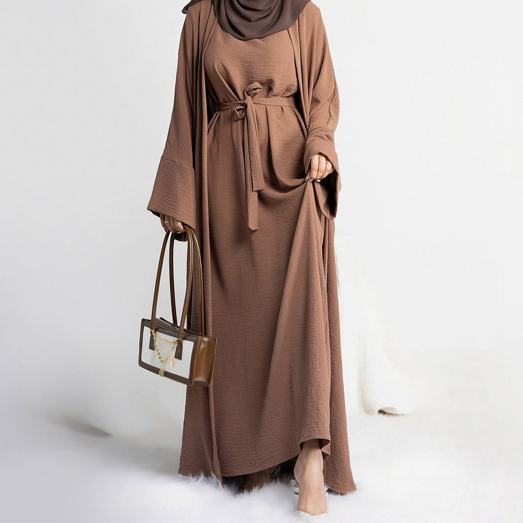 1480#Hot selling high quality cheap price Muslim women 2pcs Abaya set