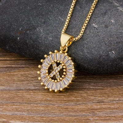 11# 2022 Top Quality Wholesale Gold Color  Necklace Collier Female  Initial Pendant Necklace Best Party Daily Jewelry
