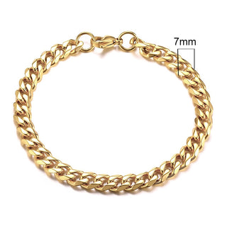 BM1#2022 Chain Bracelet for Men Stainless Steel Curban Link Chain Wristband Classic Male Jewelry