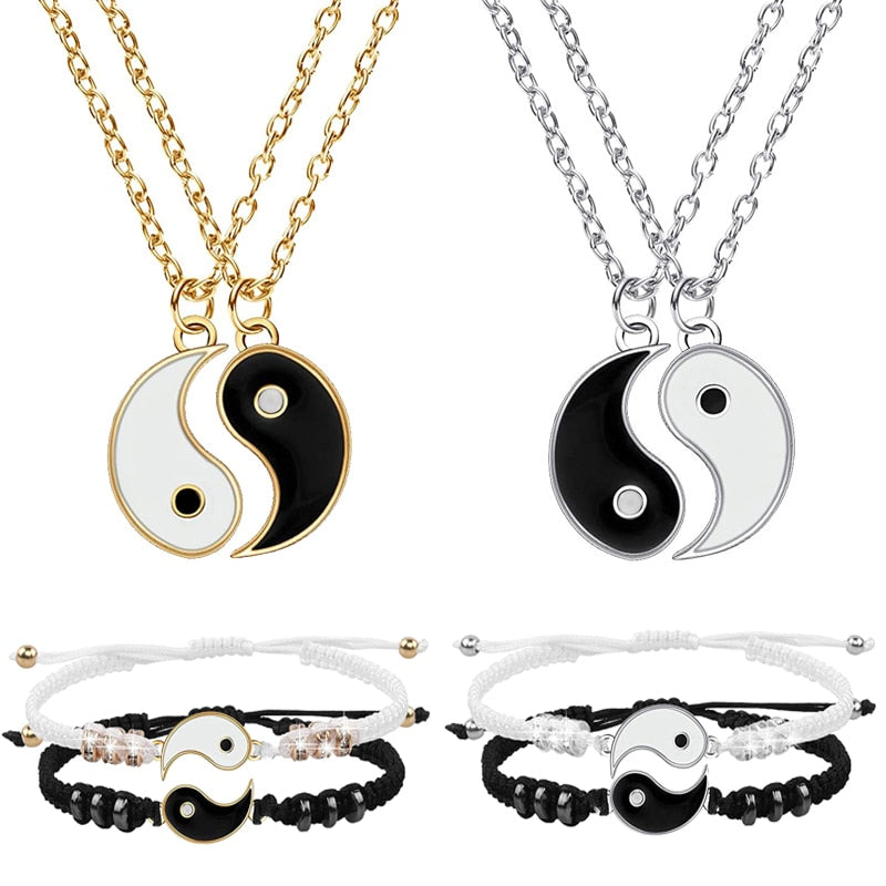 C1# New Couple Bracelets Necklace Set  Adjustable Braid Chain Bracelet Matching Lover Bracelets Necklaces
