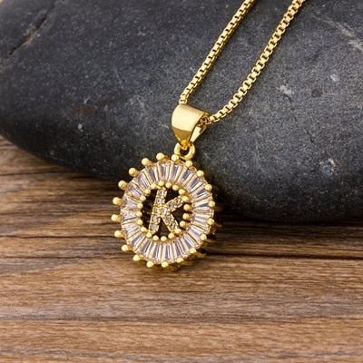 11# 2022 Top Quality Wholesale Gold Color  Necklace Collier Female  Initial Pendant Necklace Best Party Daily Jewelry