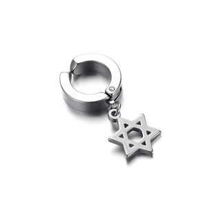 EM1#2022 1/2PC Men Punk Cross Stars Dangle Earrings Women Gothic Stainless Steel Cross Ear Stud Earrings Jewelry