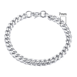 BM1#2022 Chain Bracelet for Men Stainless Steel Curban Link Chain Wristband Classic Male Jewelry