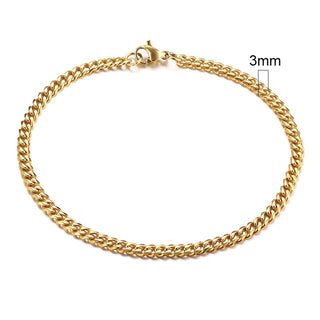 BM1#2022 Chain Bracelet for Men Stainless Steel Curban Link Chain Wristband Classic Male Jewelry