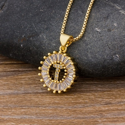 11# 2022 Top Quality Wholesale Gold Color  Necklace Collier Female  Initial Pendant Necklace Best Party Daily Jewelry