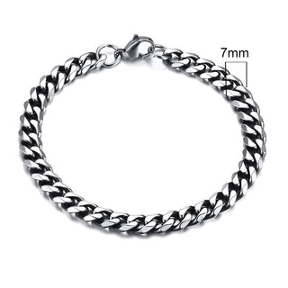 BM1#2022 Chain Bracelet for Men Stainless Steel Curban Link Chain Wristband Classic Male Jewelry